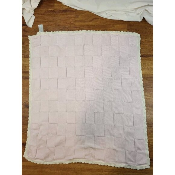 Carters Pink Sweater Knit Baby‎ Blanket White Trim - Picture 1 of 3